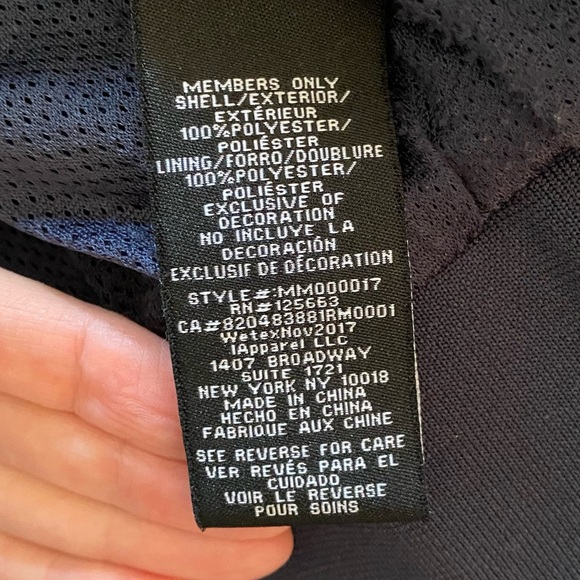 Members Only Jacket Mens Size Medium Full Zip Up Windbreaker Logo Back Retro - Picture 15 of 16